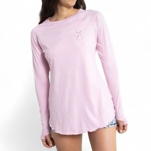 Reel Skipper Flowy Performance Shirt Baby Pink UPF Long Sleeve Women Medium BNWT